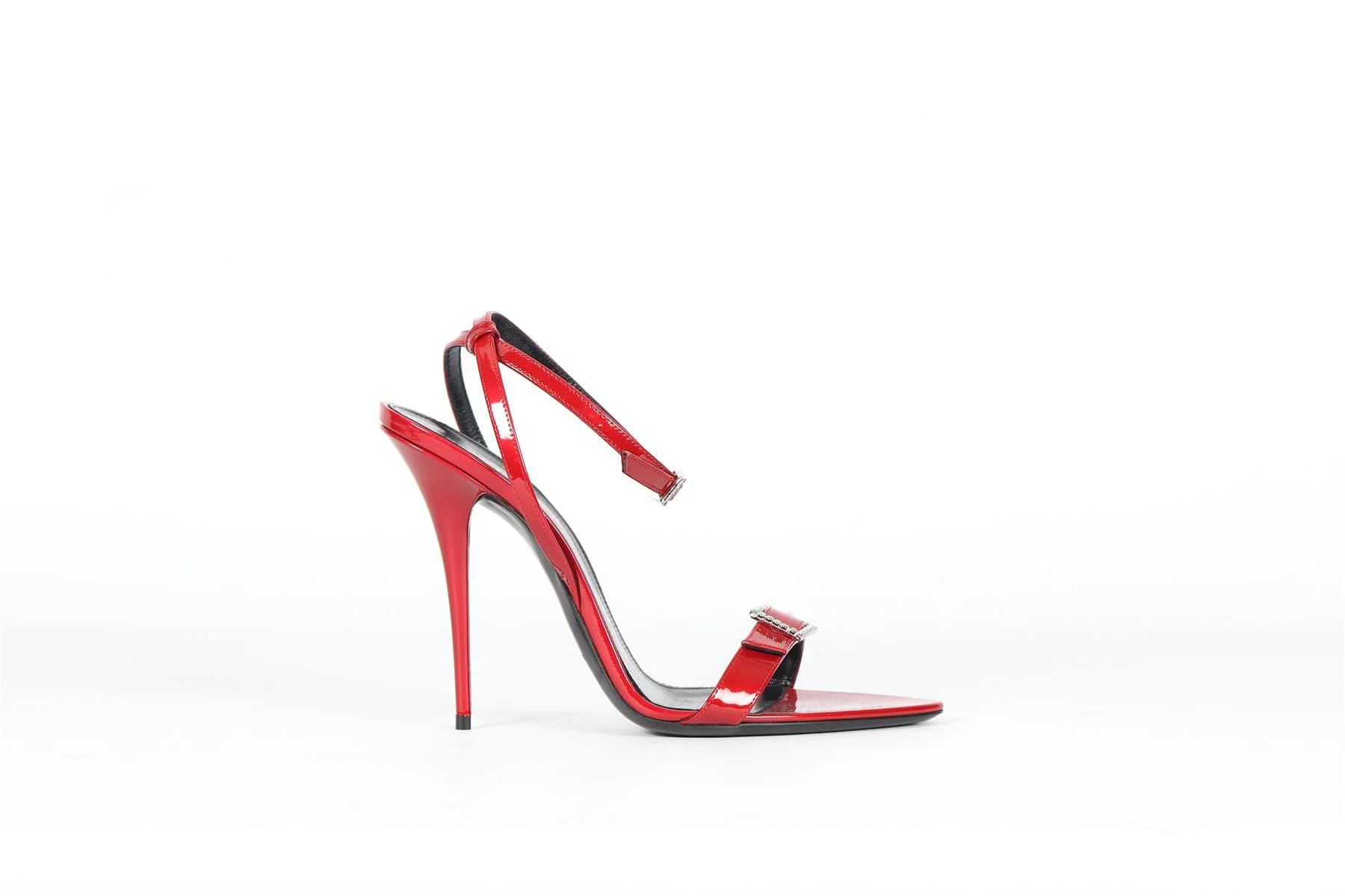 SAINT LAURENT CRYSTAL AND PATENT LEATHER SANDALS EU 39.5 UK 6.5 US 9.5 - Image 2