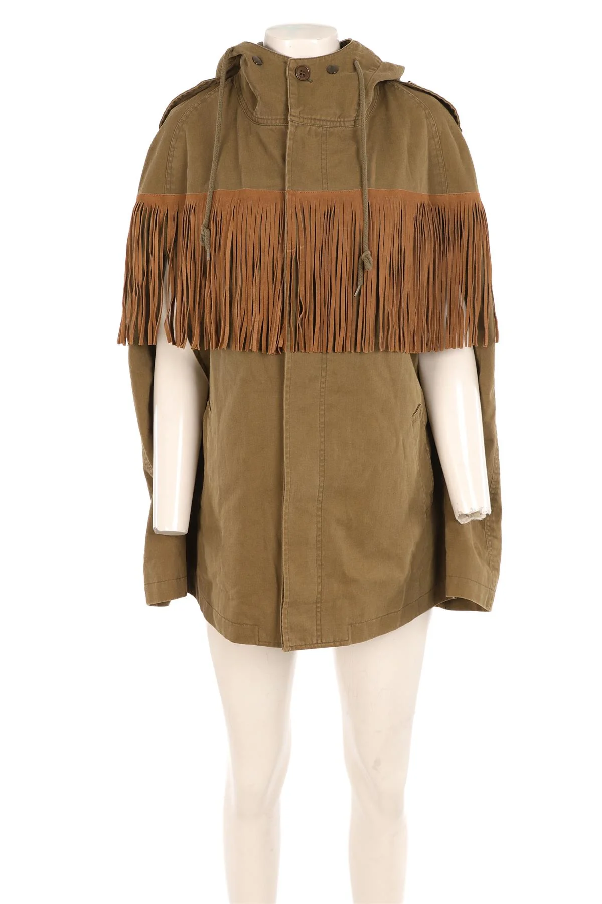 SAINT LAURENT GREEN COTTON CAPE FR 36 UK 8 - Image 2
