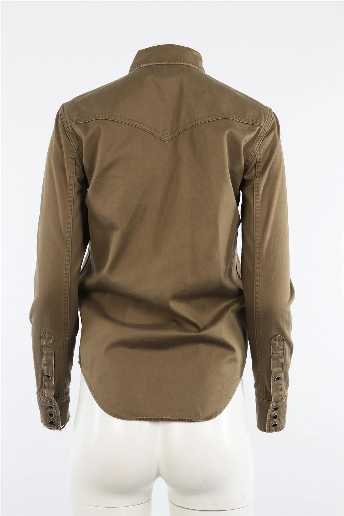 SAINT LAURENT GREEN COTTON SHIRT SMALL - Image 4