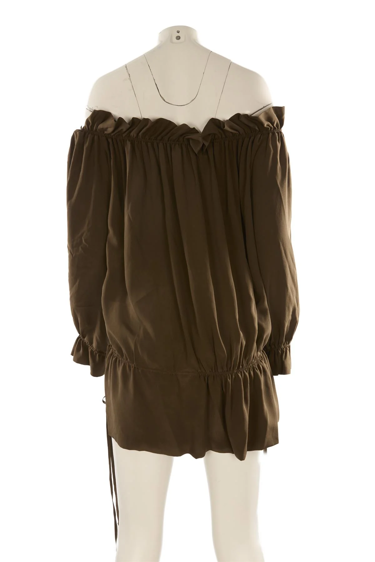 SAINT LAURENT GREEN SILK MINI DRESS FR 36 UK 8 - Image 4