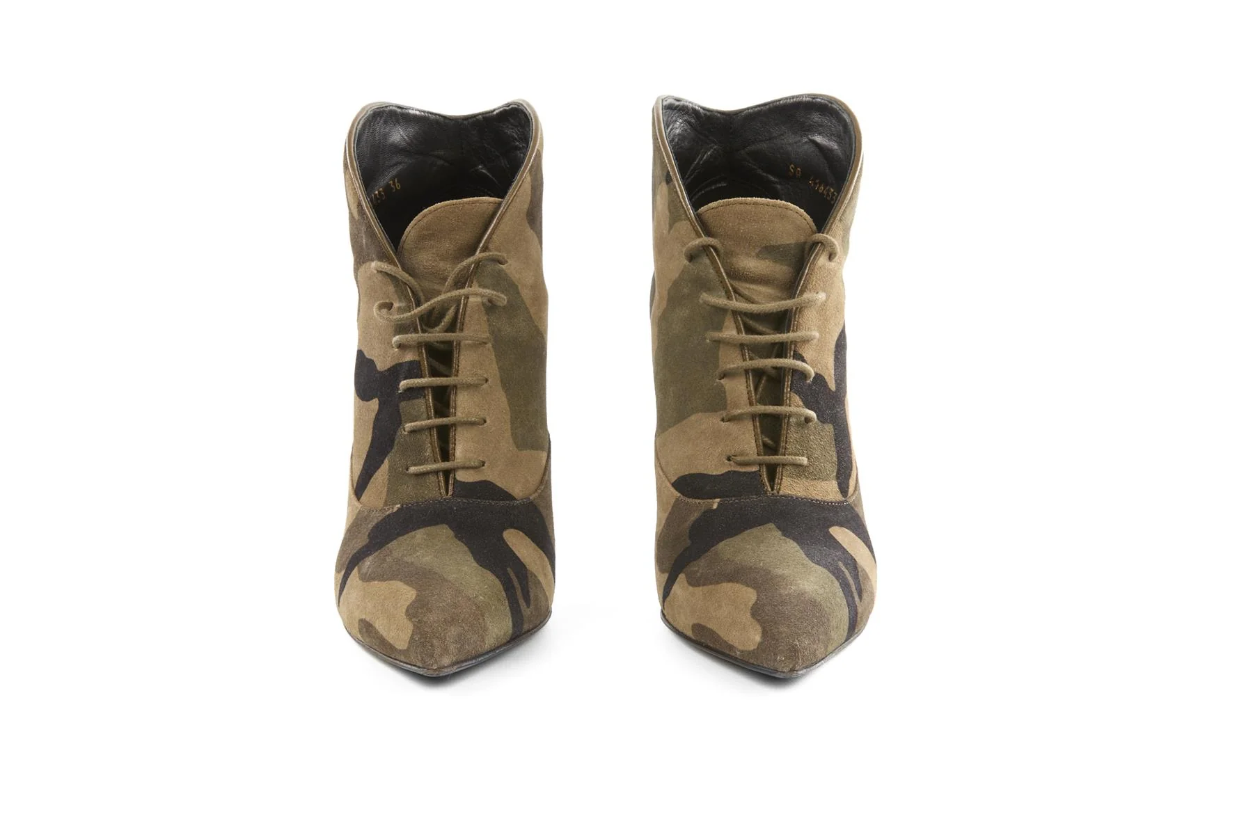 SAINT LAURENT GREEN SUEDE ANKLE BOOTS EU 36 UK 3 US 6 - Image 3
