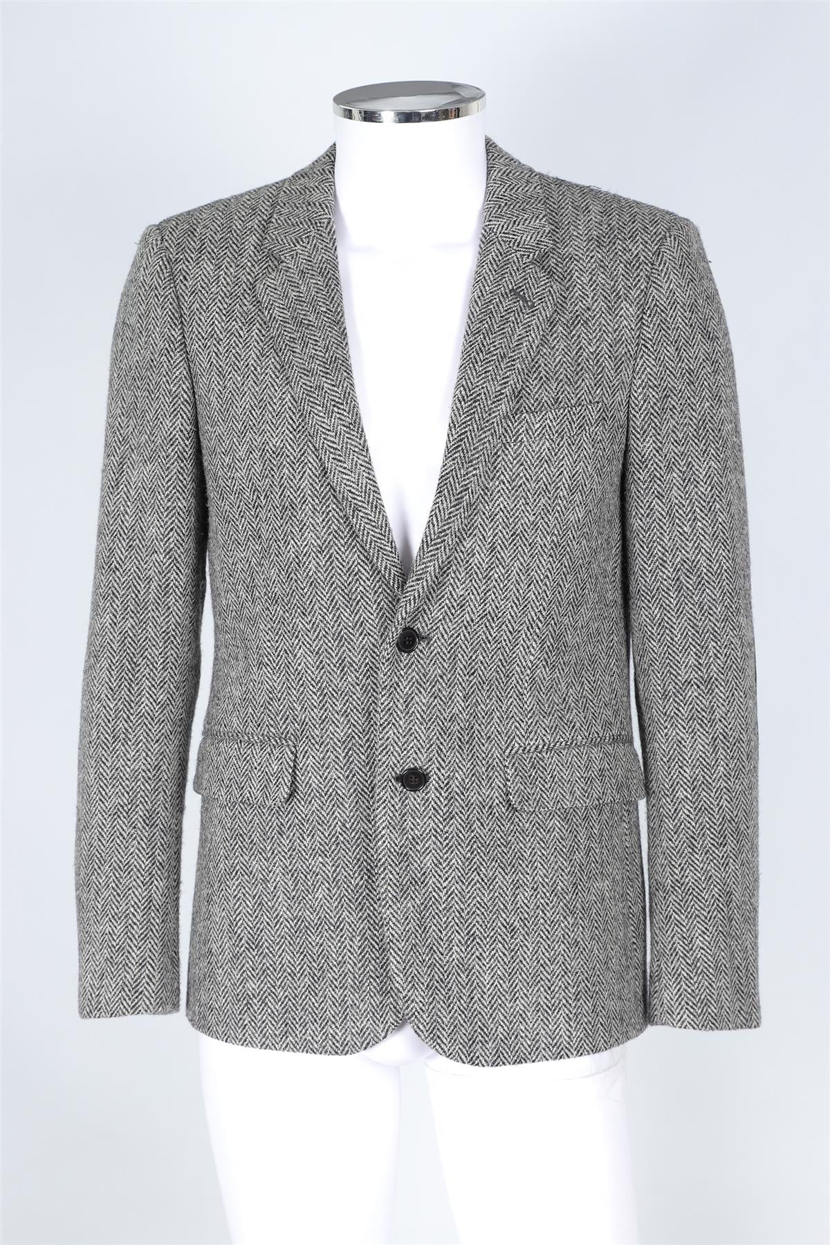 SAINT LAURENT GREY MEN'S WOOL BLAZER IT 52 UK/US 42 - Image 2