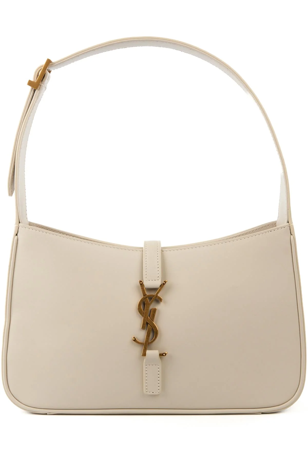 SAINT LAURENT IVORY LE 5 À 7 LEATHER SHOULDER BAG