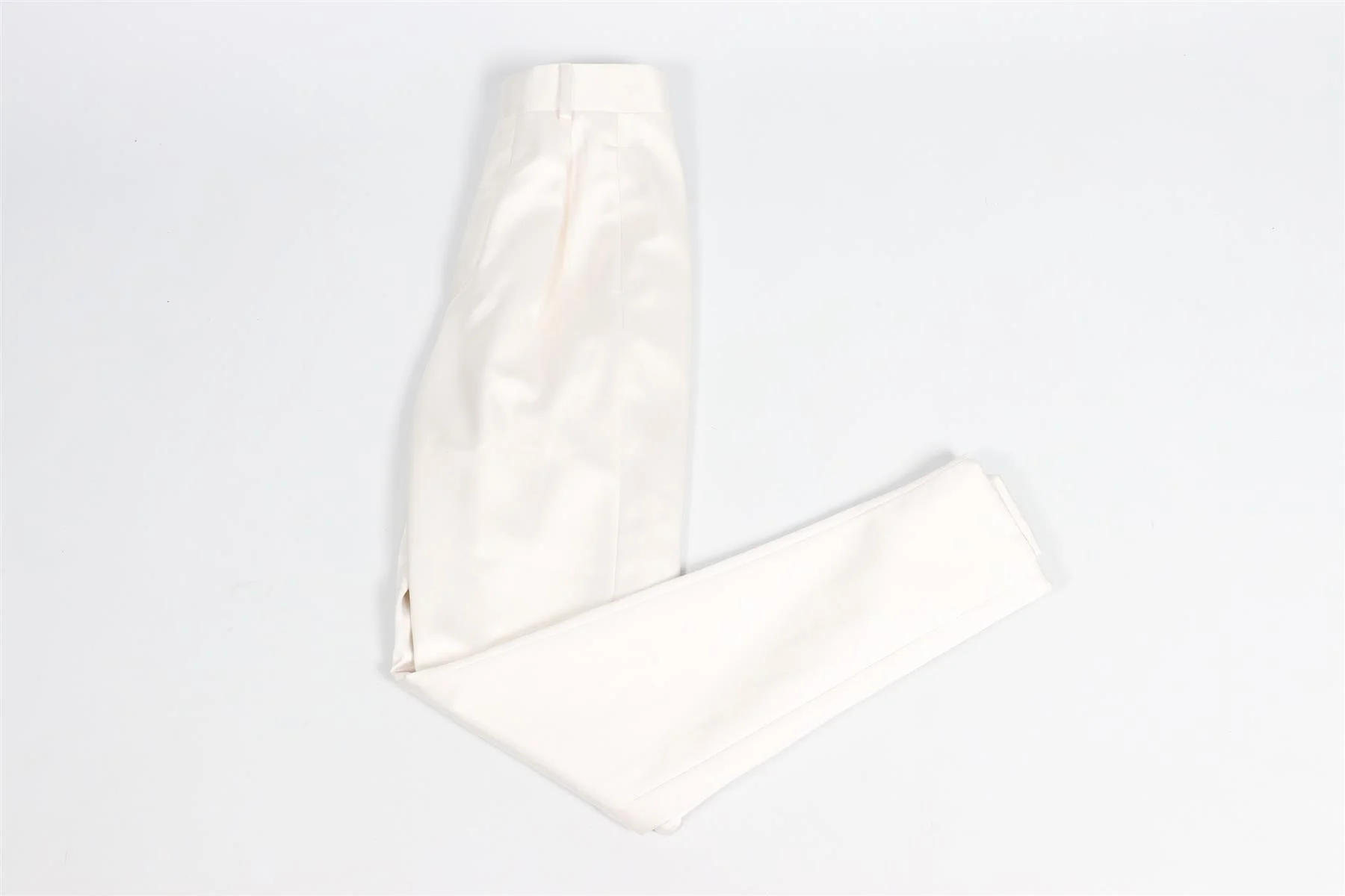SAINT LAURENT IVORY SATIN TAPERED PANTS FR 34 UK 6 - Image 2
