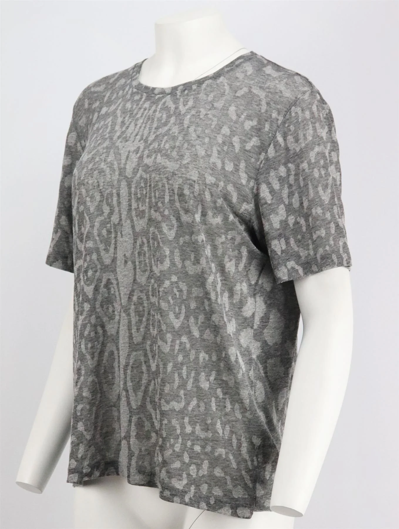 SAINT LAURENT LEOPARD PRINT COTTON BLEND JERSEY T-SHIRT SMALL - Image 3