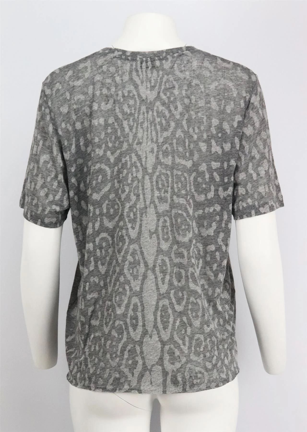 SAINT LAURENT LEOPARD PRINT COTTON BLEND JERSEY T-SHIRT SMALL - Image 4