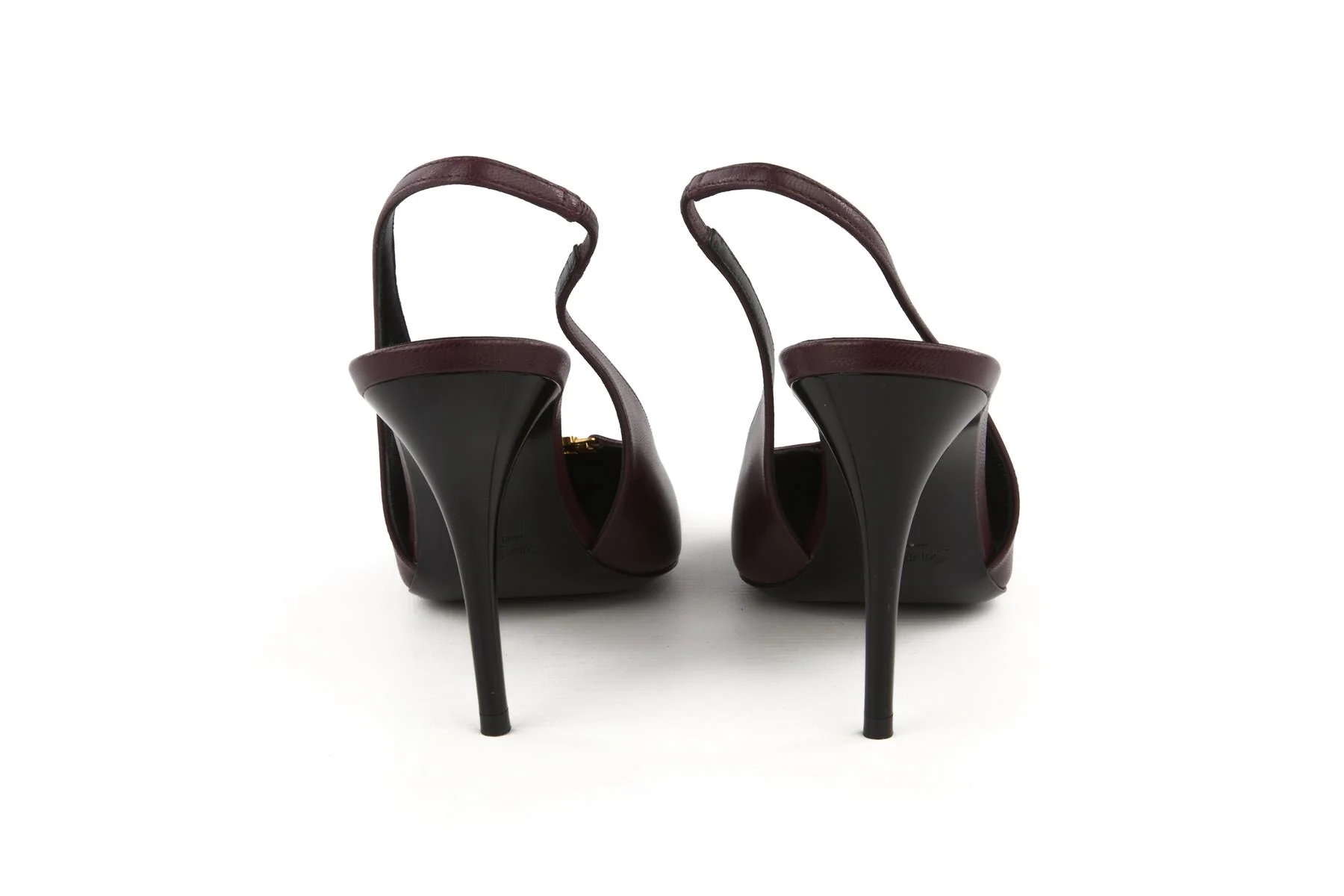 SAINT LAURENT MAROON LEATHER SLINGBACK PUMPS EU 39 UK 6 US 9 - Image 5
