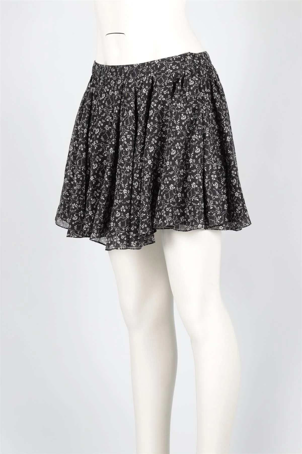SAINT LAURENT NAVY SILK MINI SKIRT FR 38 UK 10 - Image 3