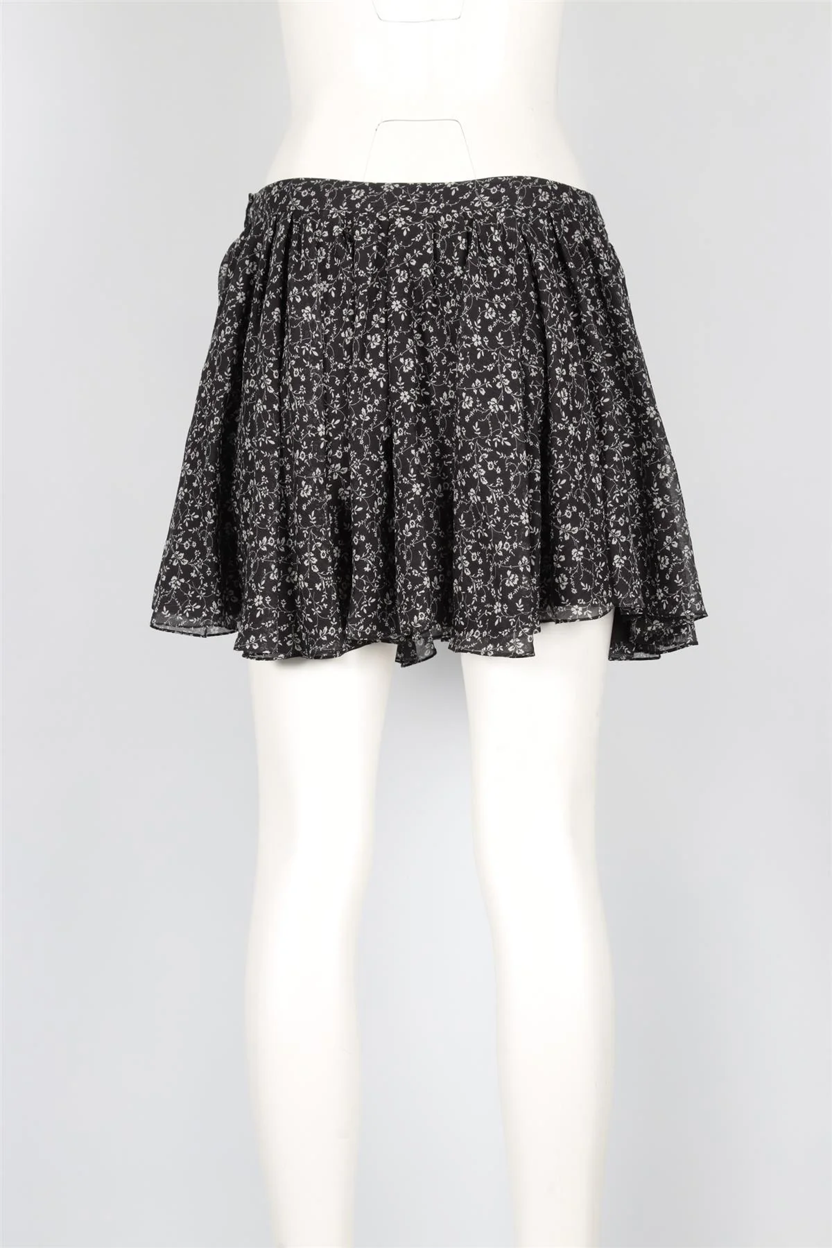 SAINT LAURENT NAVY SILK MINI SKIRT FR 38 UK 10 - Image 4