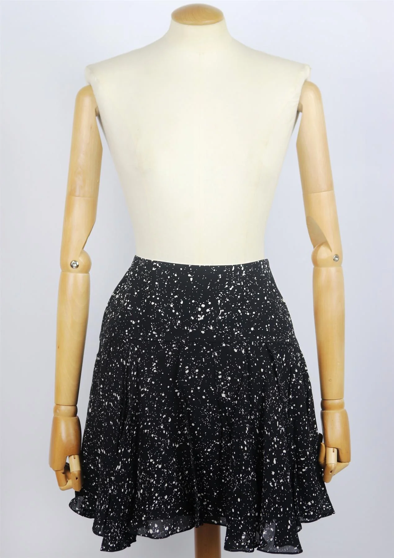 SAINT LAURENT PRINTED PLEATED CREPE MINI SKIRT FR 36 UK 8 - Image 2
