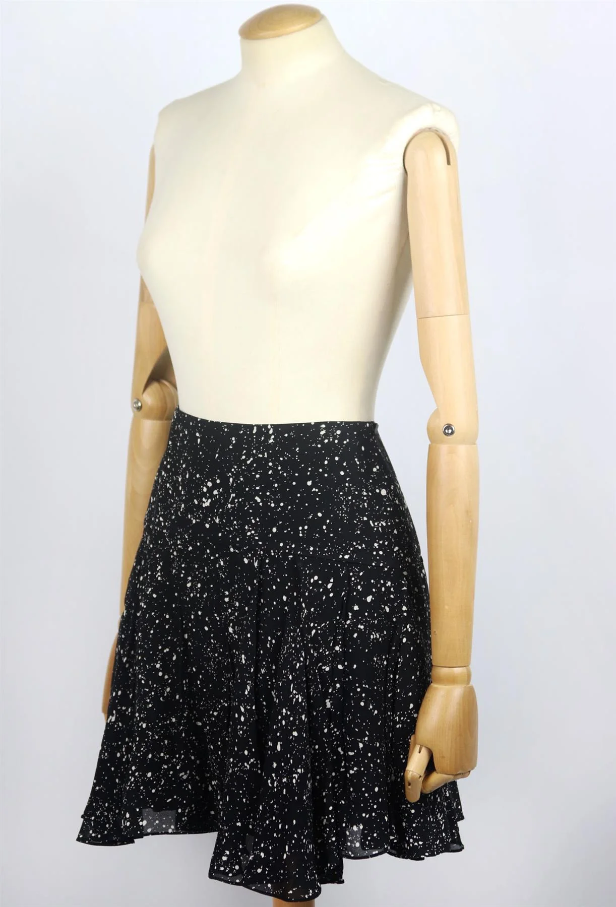 SAINT LAURENT PRINTED PLEATED CREPE MINI SKIRT FR 36 UK 8 - Image 3