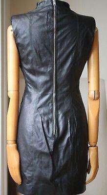 SAINT LAURENT SLEEVELESS LEATHER STUDDED MINI DRESS UK 10 - Image 5