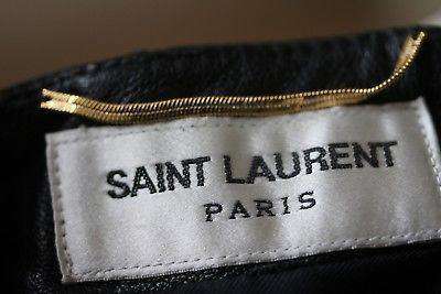 SAINT LAURENT SLEEVELESS LEATHER STUDDED MINI DRESS UK 10 - Image 6