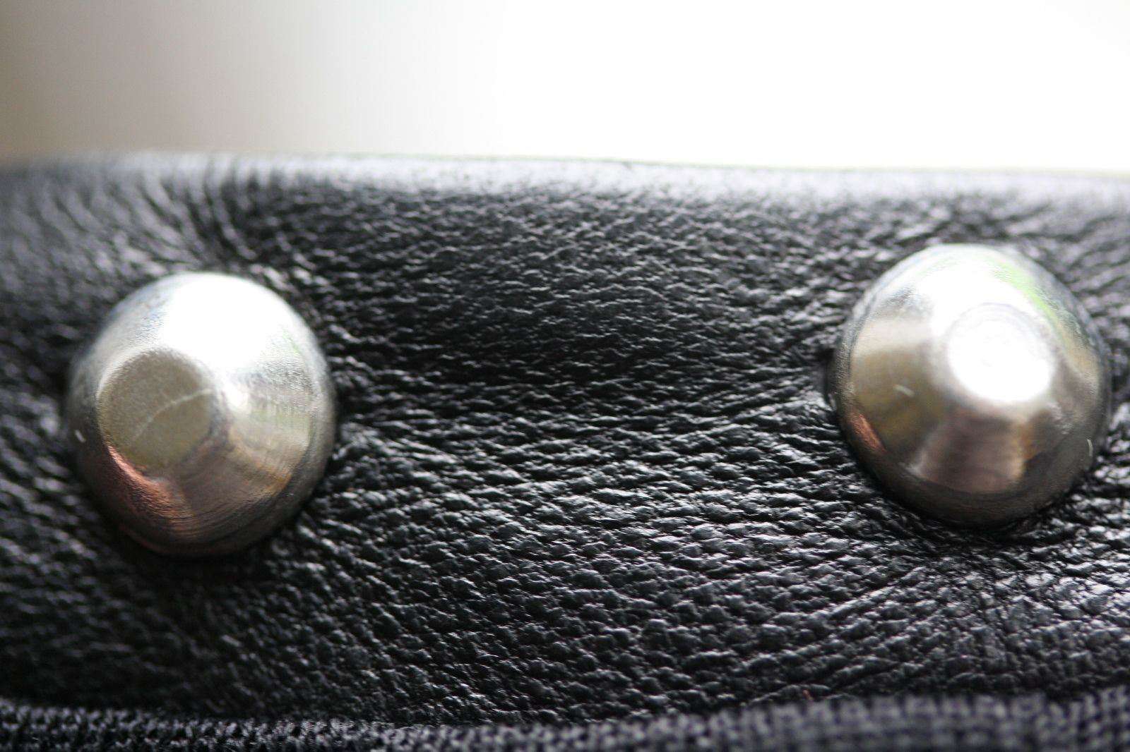 SAINT LAURENT STUDDED LEATHER TRIM TWIST SHOULDER TOP XSMALL - Image 5