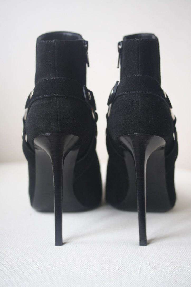 SAINT LAURENT SUEDE CHAIN ANKLE BOOTS EU 38 UK 5 - Image 5