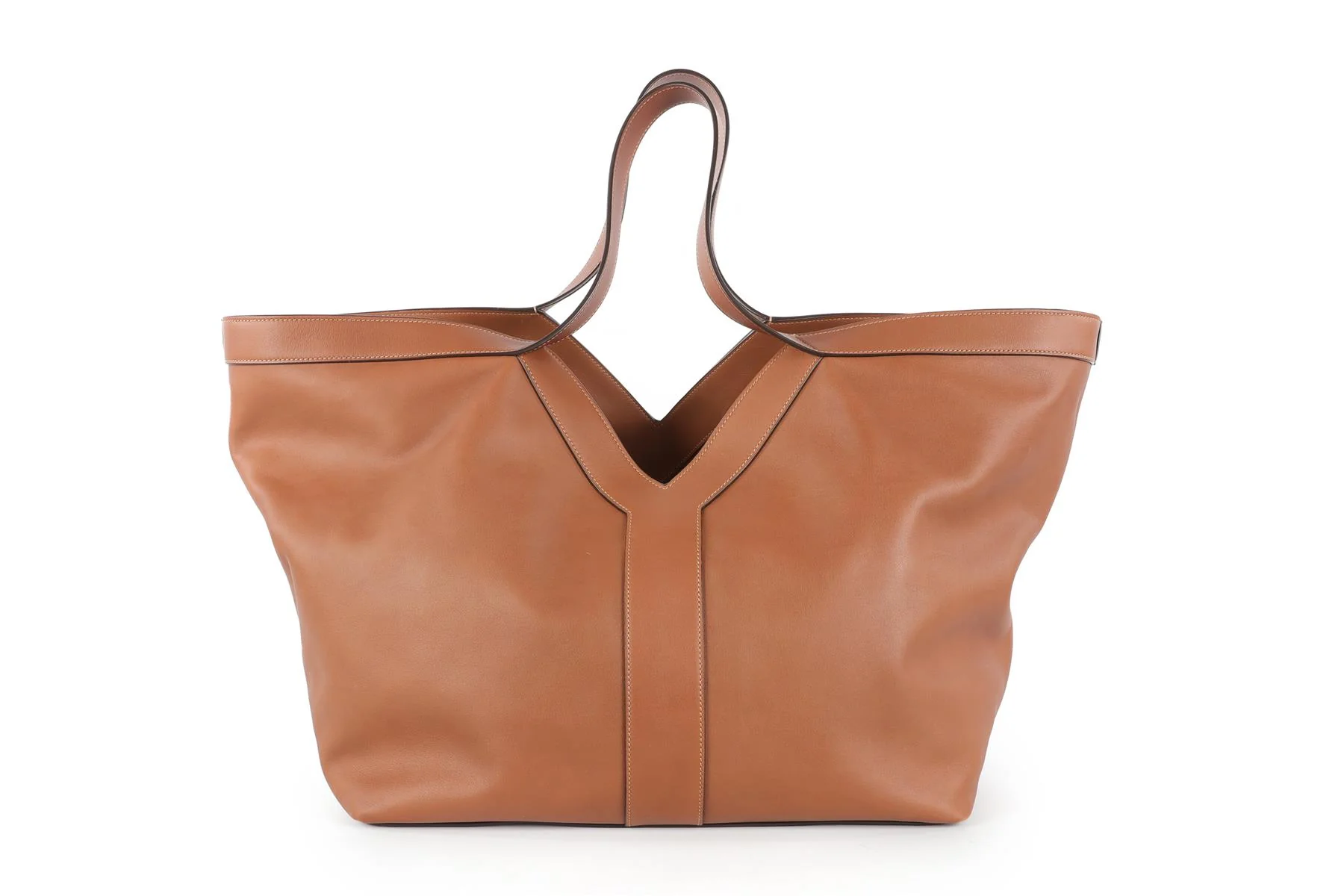 SAINT LAURENT TAN Y LEATHER TOTE BAG - Image 3