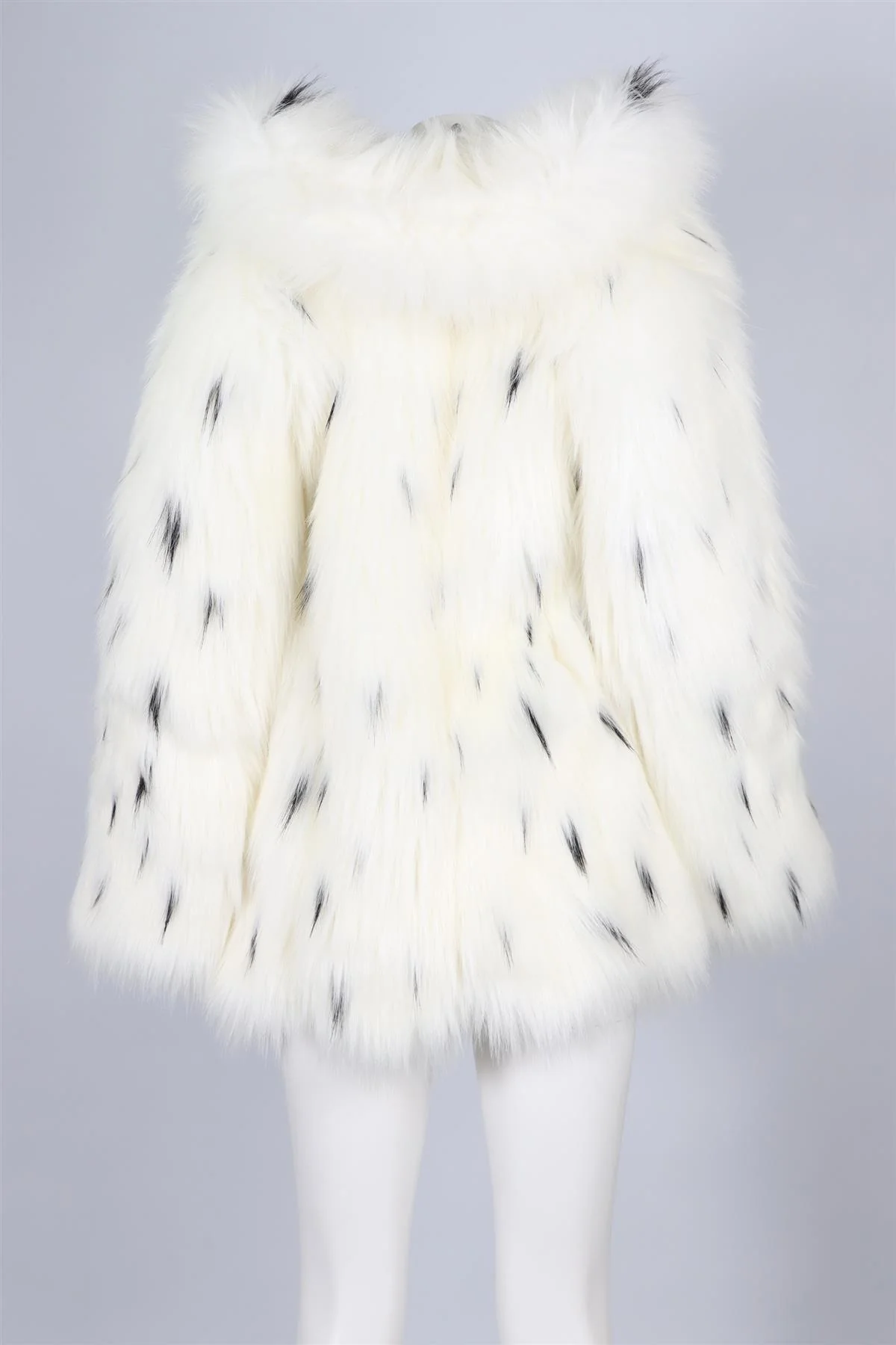 SAINT LAURENT WHITE FAUX FUR COAT FR 36 - Image 4
