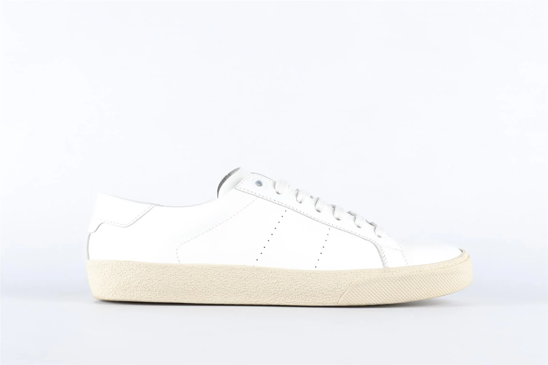 SAINT LAURENT WHITE LEATHER SNEAKERS EU 37.5 UK 4.5 US 7.5 - Image 2
