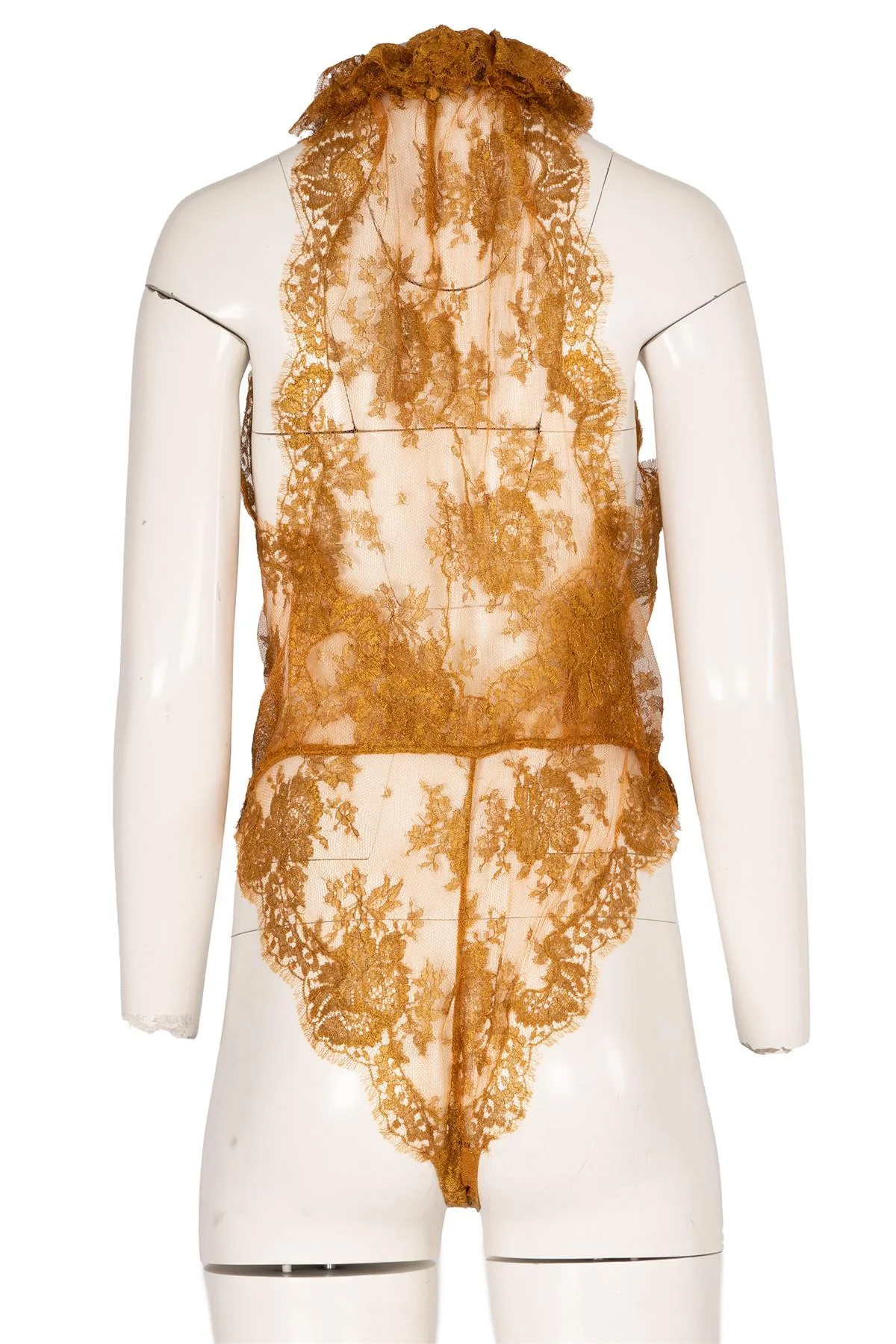 SAINT LAURENT YELLOW LACE BODYSUIT FR 36 - Image 4