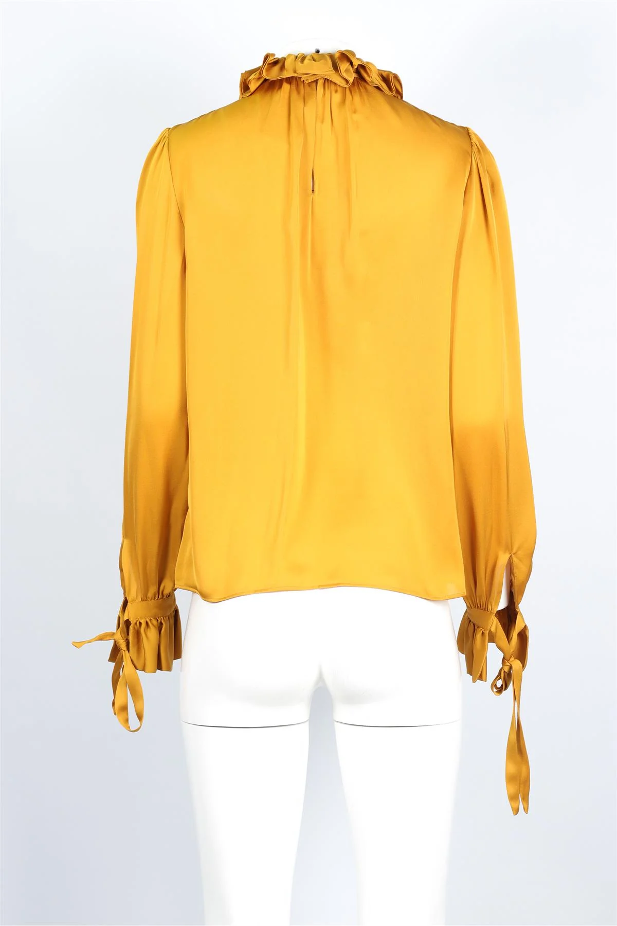 SAINT LAURENT YELLOW SILK TOP FR 38 UK 10 - Image 4