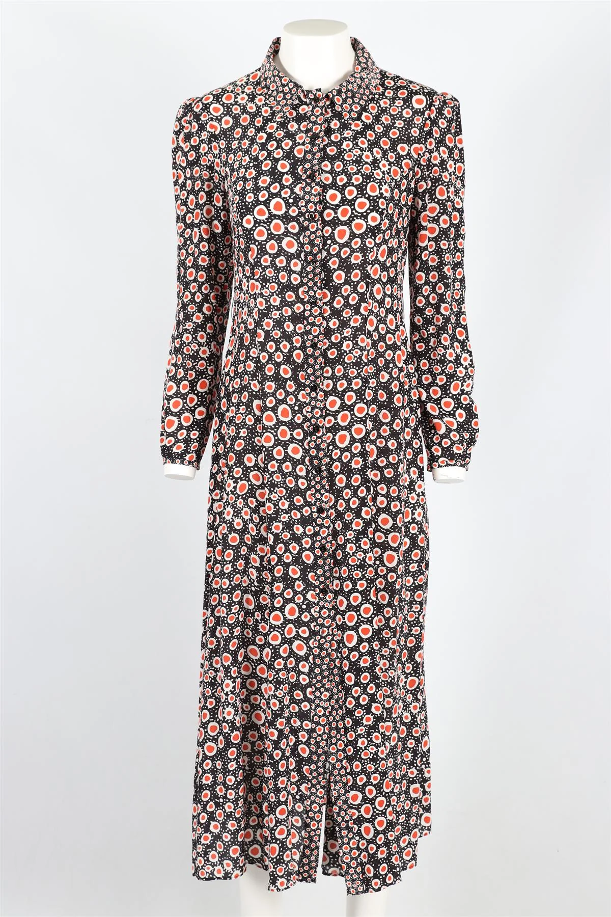 SALONI BLACK AND RED SILK MAXI DRESS UK 10 - Image 2