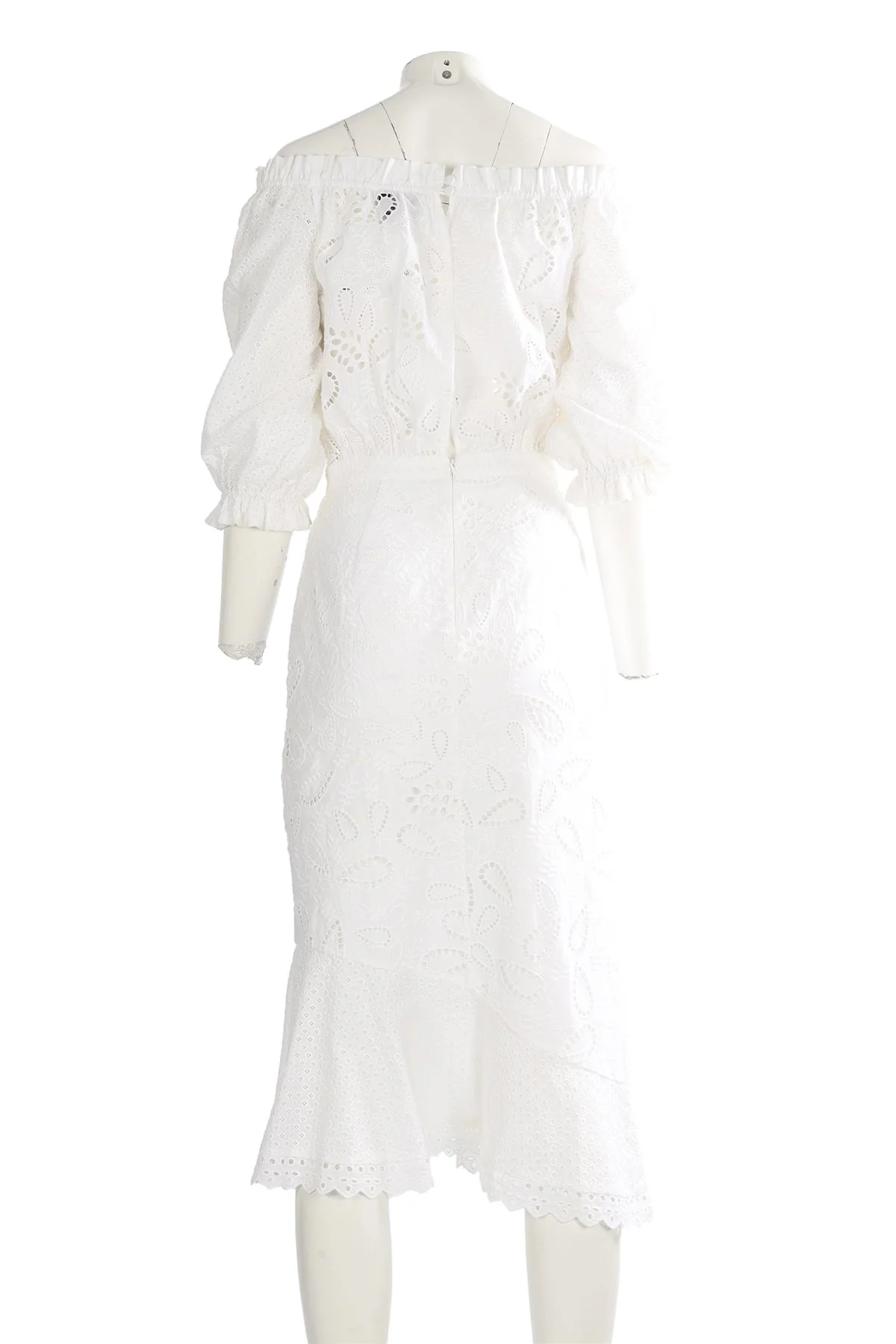 SALONI WHITE COTTON MAXI DRESS UK 8 - Image 4