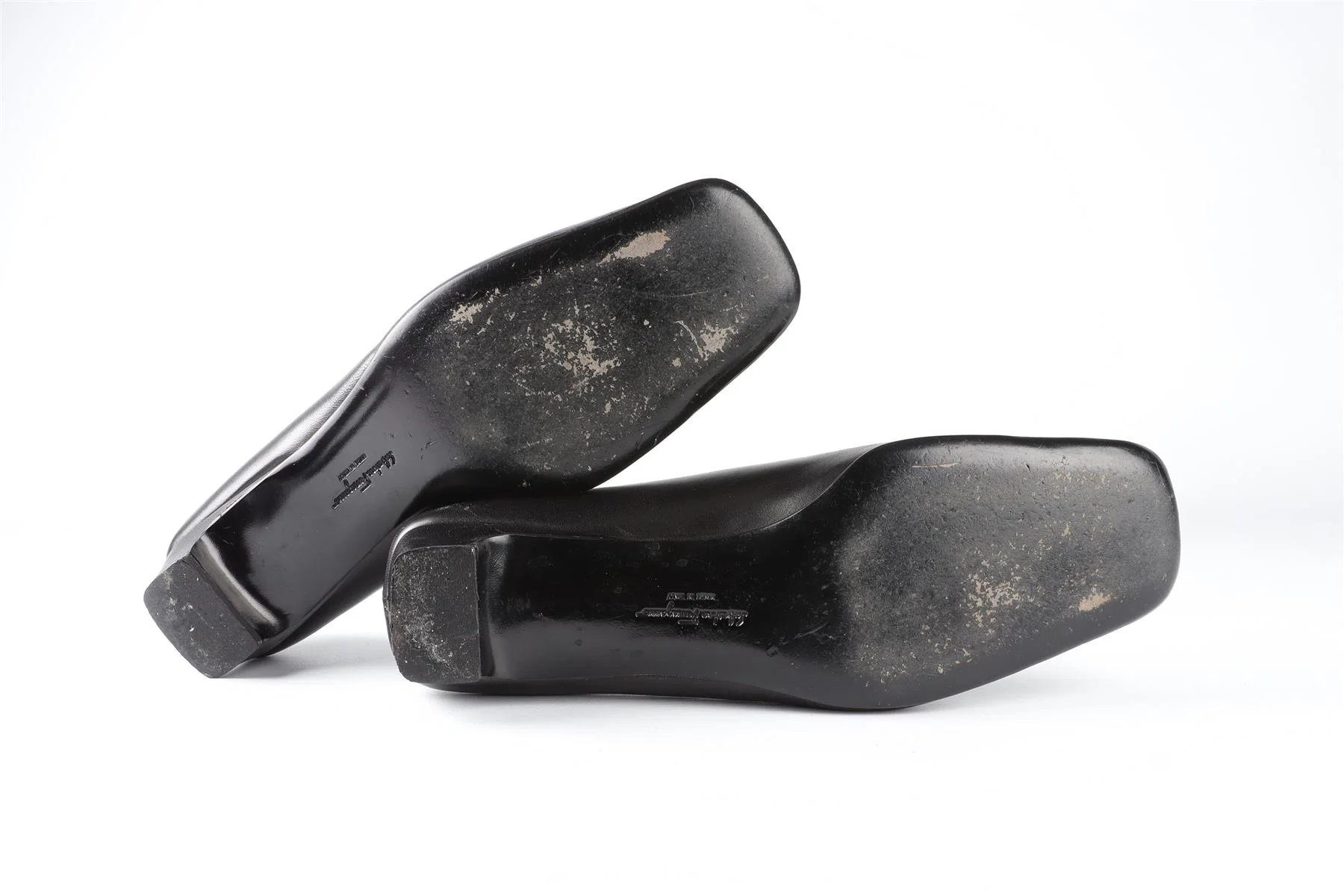 SALVATORE FERRAGAMO BLACK LEATHER LOAFERS EU 37.5 UK 4.5 US 7.5 - Image 6