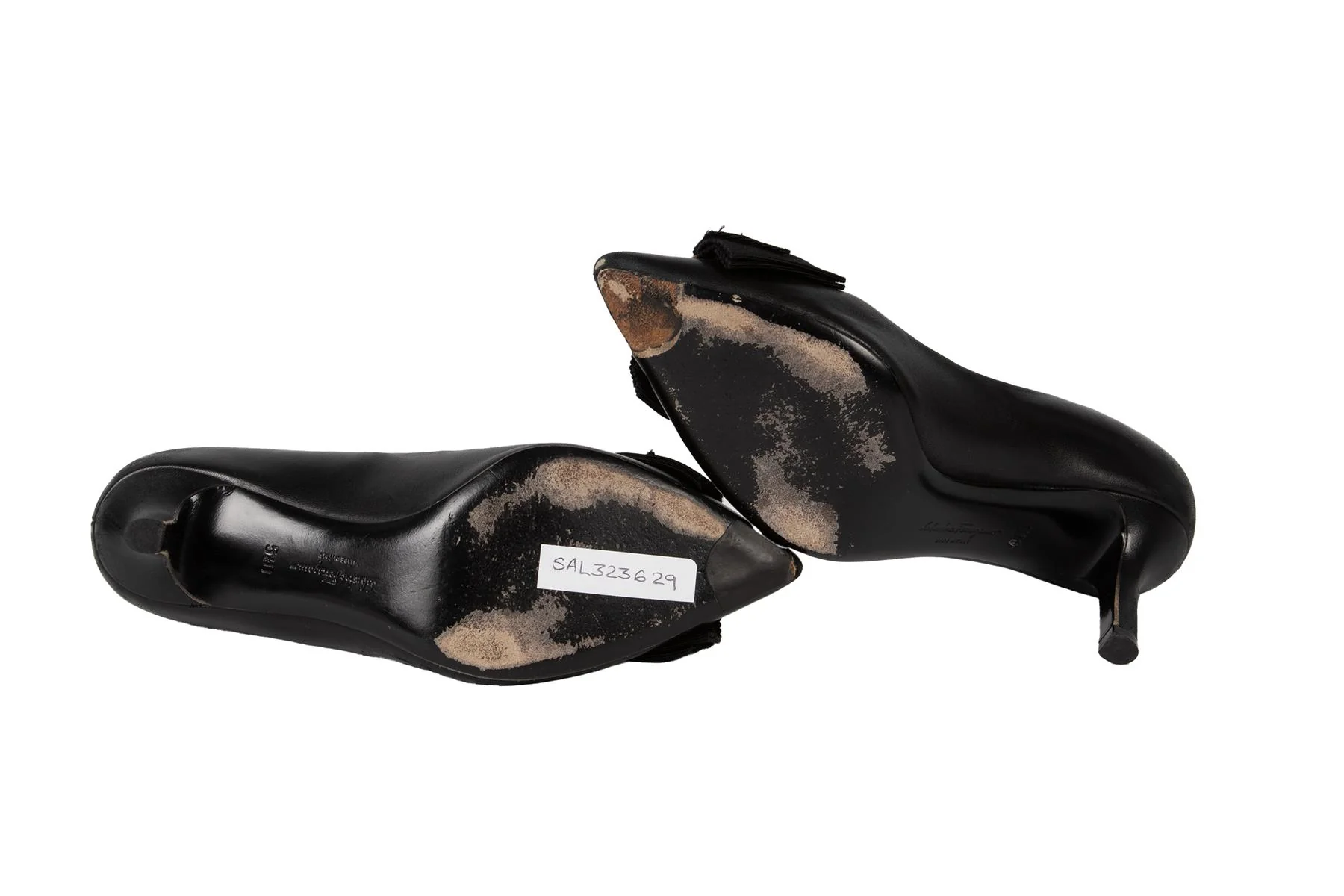 SALVATORE FERRAGAMO BLACK LEATHER PUMPS US 5.5 UK 2.5 EU 35.5 - Image 6