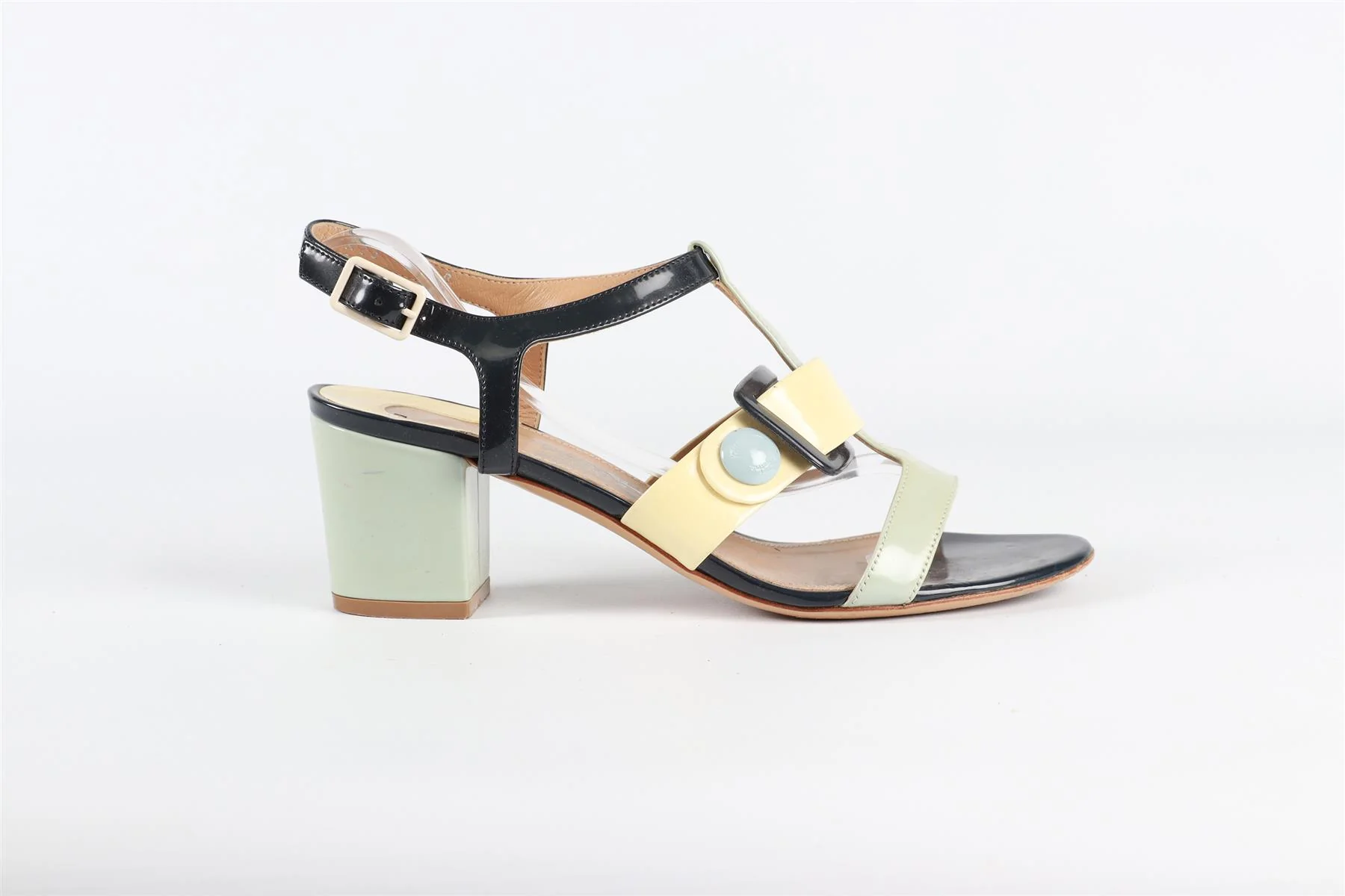 SALVATORE FERRAGAMO BLUE PATENT LEATHER SANDALS - Image 8
