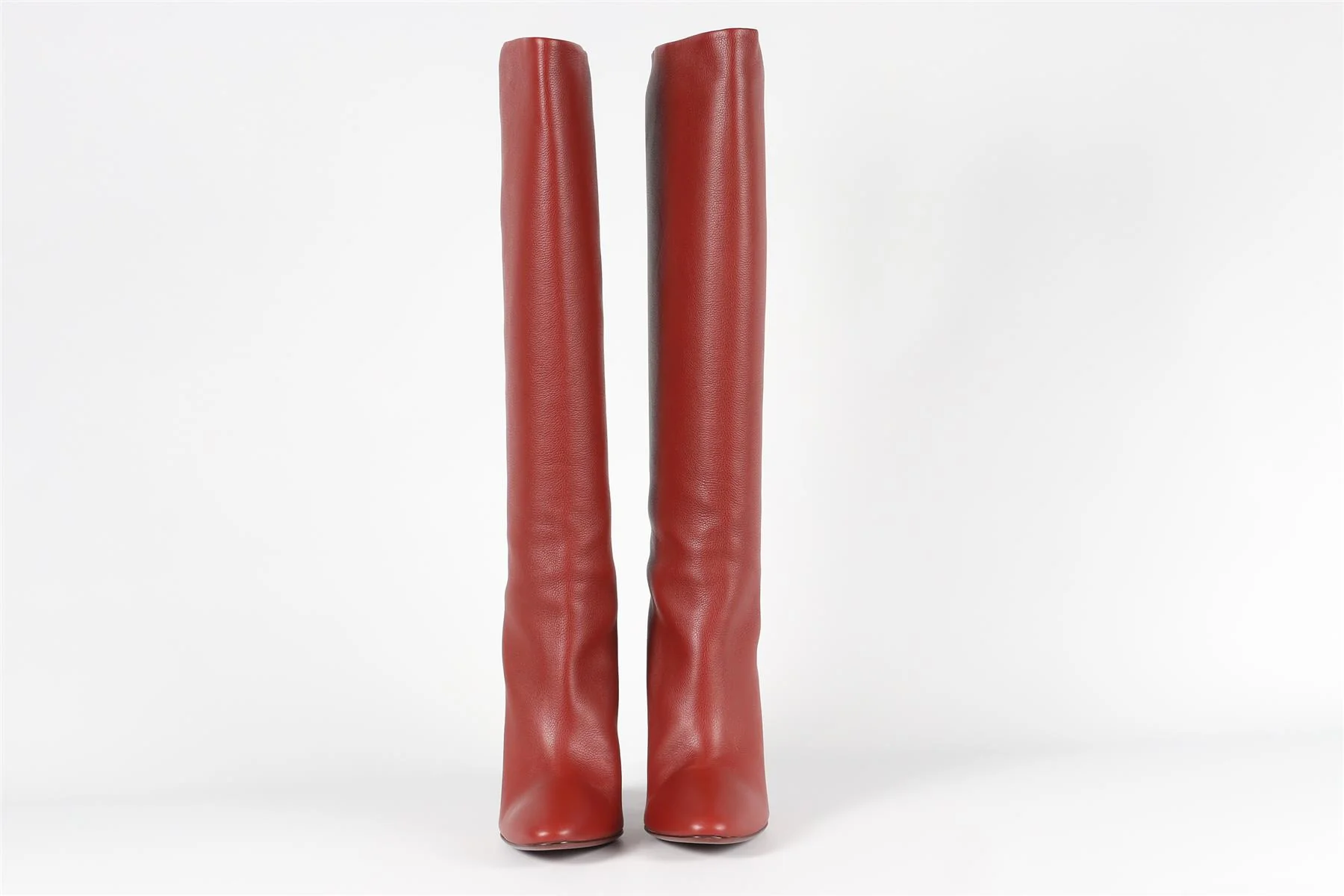 SALVATORE FERRAGAMO RED LEATHER KNEE HIGH BOOTS EU 38.5 UK 5.5 US 8.5 - Image 3