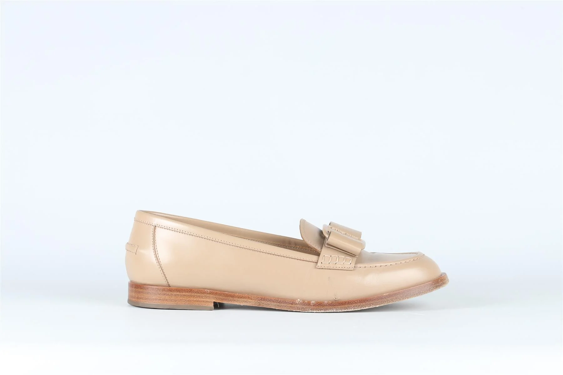 SALVATORE FERRAGAMO TAUPE LEATHER LOAFERS EU 40 UK 7 US 10 - Image 9
