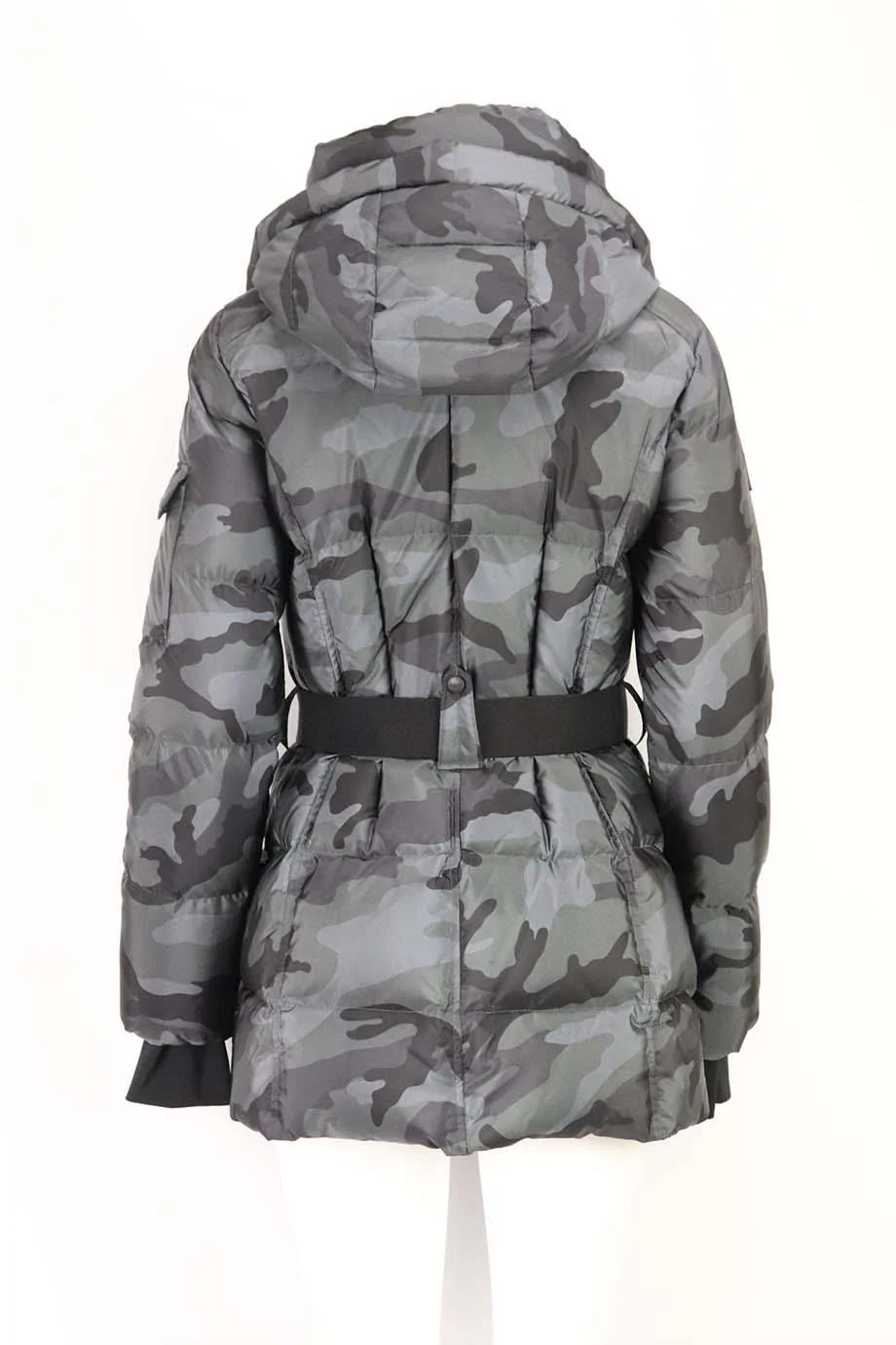 SAM. NYC BELTED CAMOUFLAGE PRINT QUILTED SHELL DOWN JACKET LARGE - Image 4