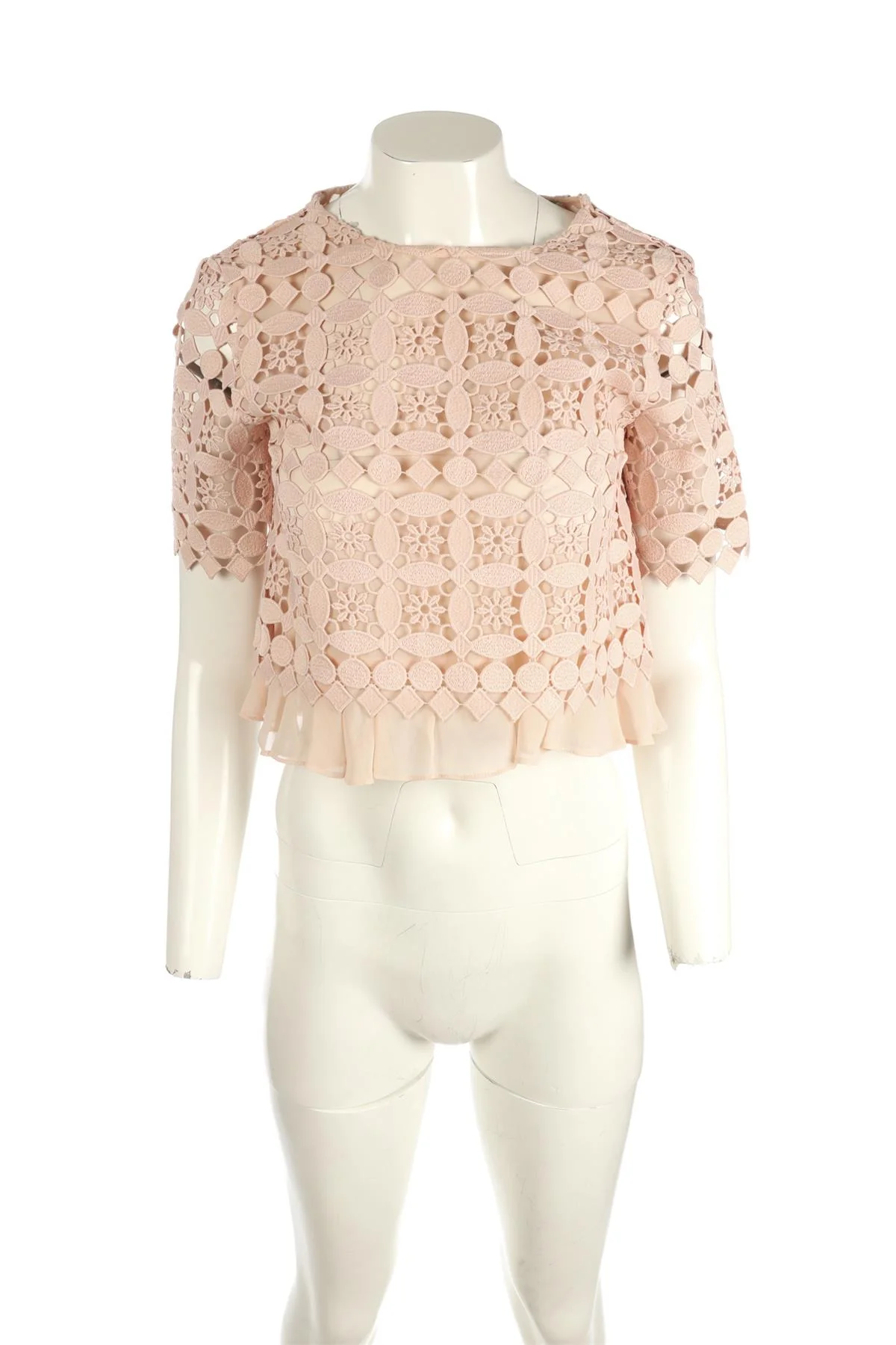 SANDRO PINK CROCHET TOP FR 36 UK 8 - Image 2