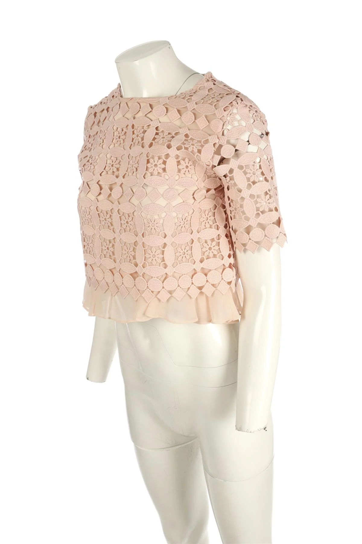 SANDRO PINK CROCHET TOP FR 36 UK 8 - Image 3