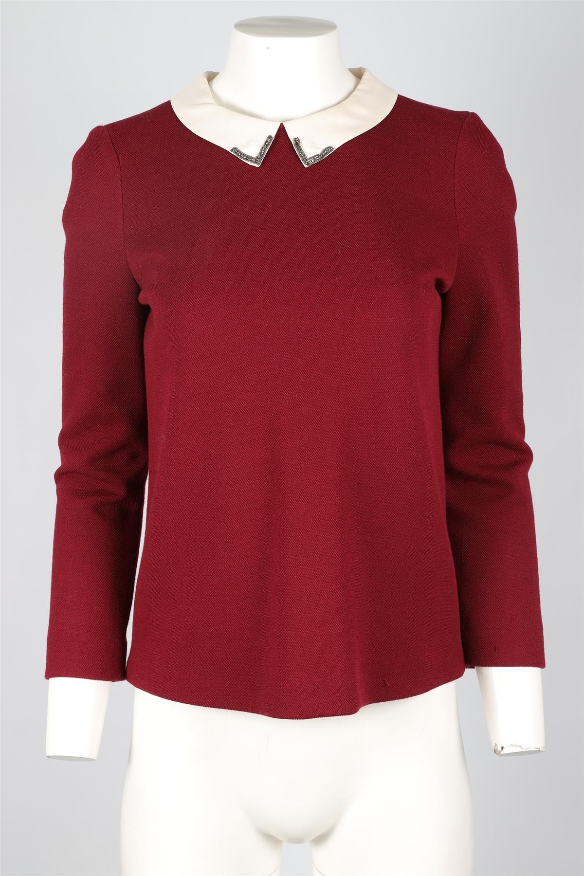 SANDRO RED WOOL TOP MEDIUM - Image 2