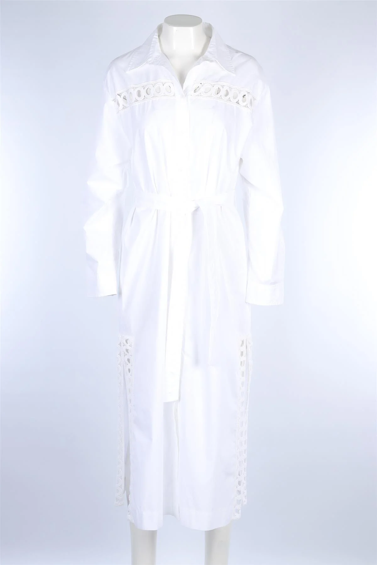 SANDRO WHITE COTTON MAXI DRESS FR 38 - Image 2