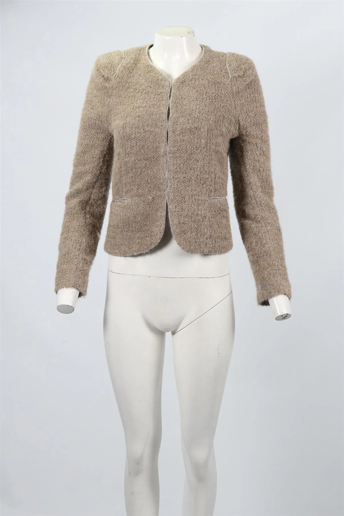 SANDRO WOOL AND ALPACA BLEND JACKET FR 38 UK 10 - Image 2