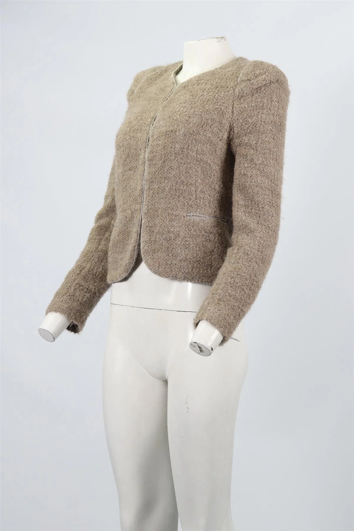 SANDRO WOOL AND ALPACA BLEND JACKET FR 38 UK 10 - Image 3