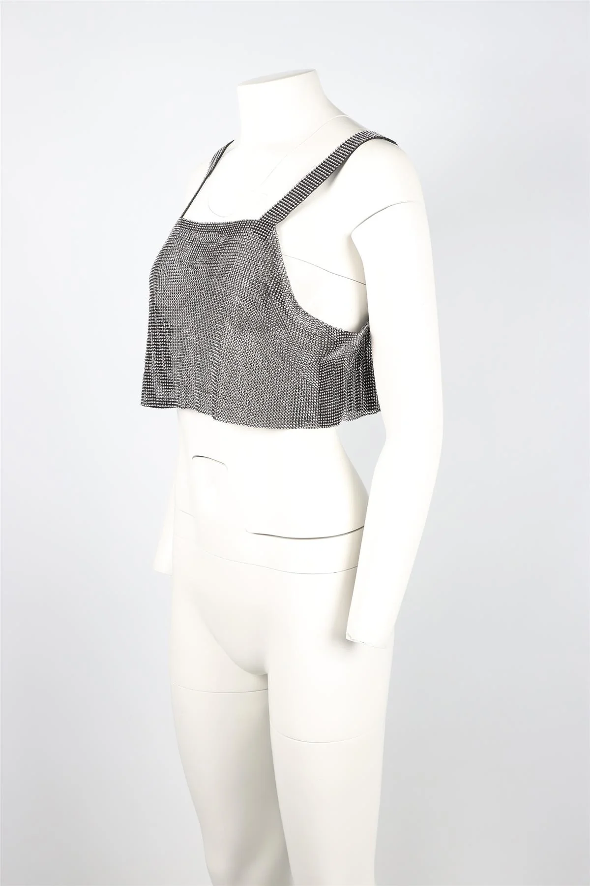 SANTA BRANDS SILVER CROPPED CRYSTAL TOP XSMALL-SMALL - Image 3