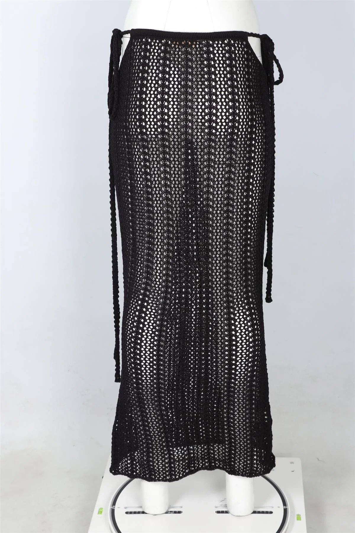 SAVANNAH MORROW BLACK CROCHET MAXI SKIRT X-SMALL/SMALL - Image 4