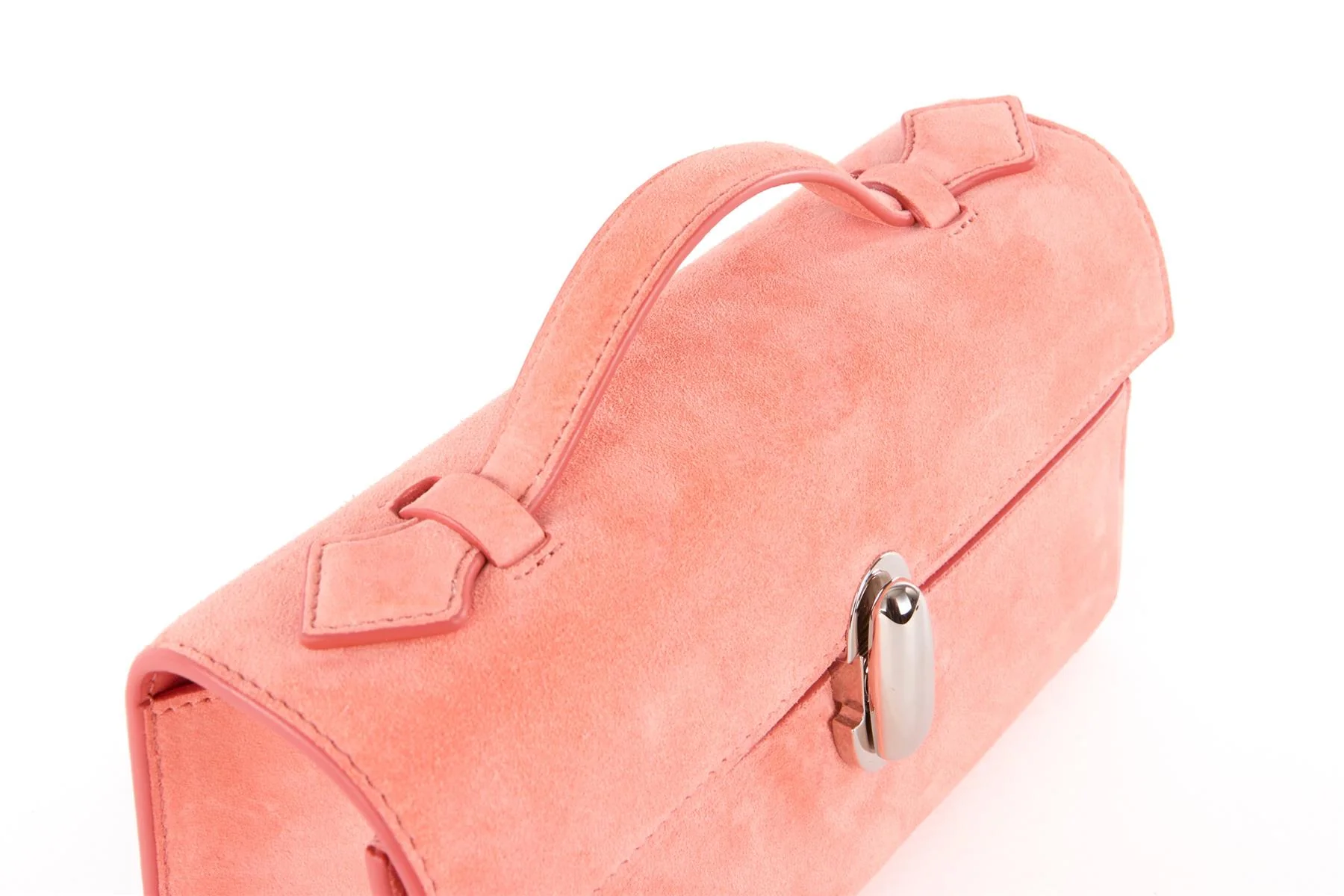 SAVETTE PINK SYMMETRY SUEDE TOTE BAG - Image 8