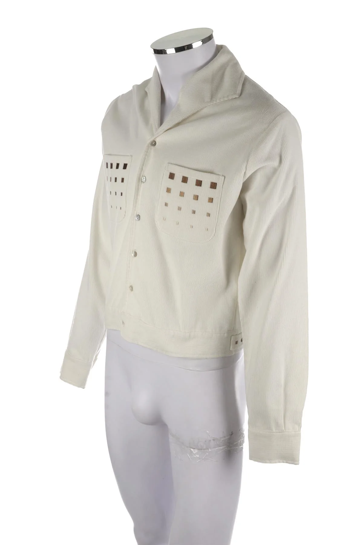 SCOTT FRASER COLLECTION WHITE MEN'S CORDUROY JACKET XSMALL - Image 3
