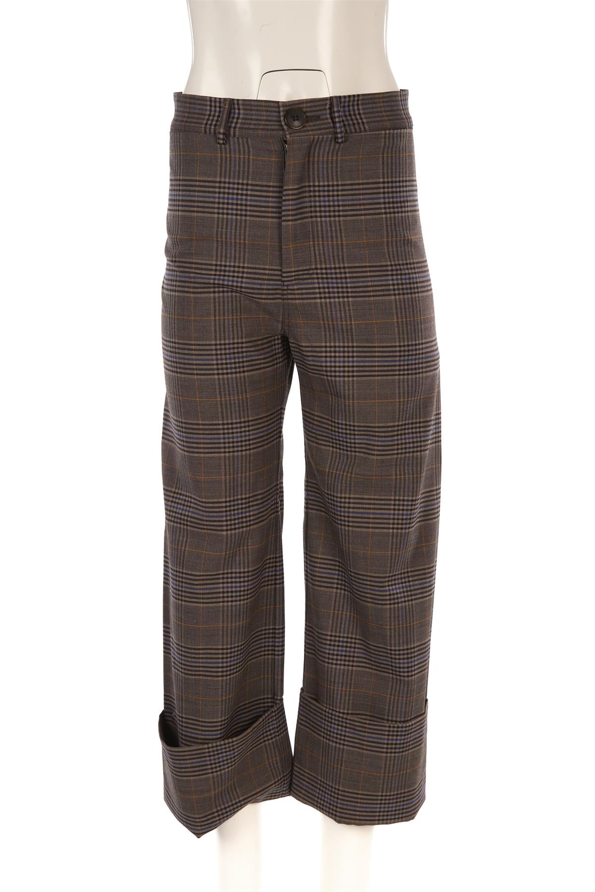 SEA GREY WOOL WIDE LEG PANTS US 4 UK 8 - Image 2