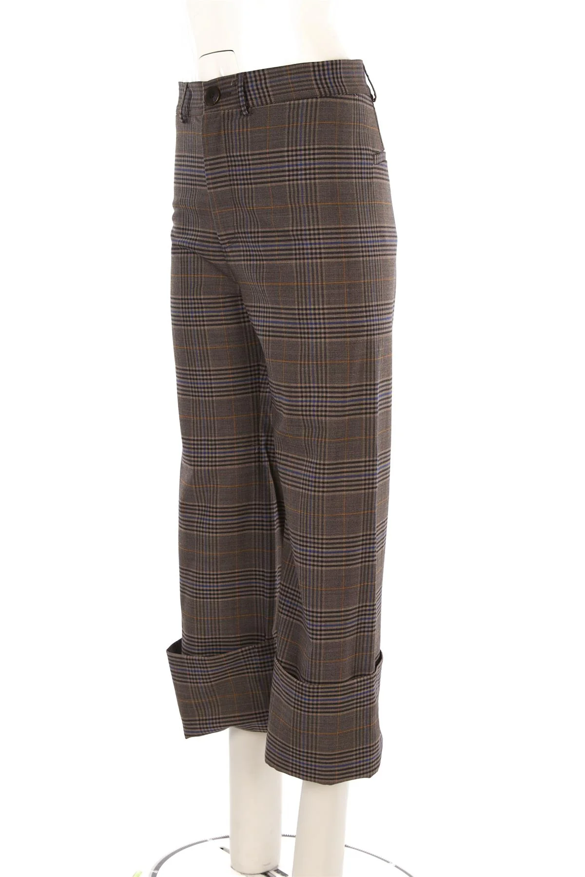 SEA GREY WOOL WIDE LEG PANTS US 4 UK 8 - Image 3