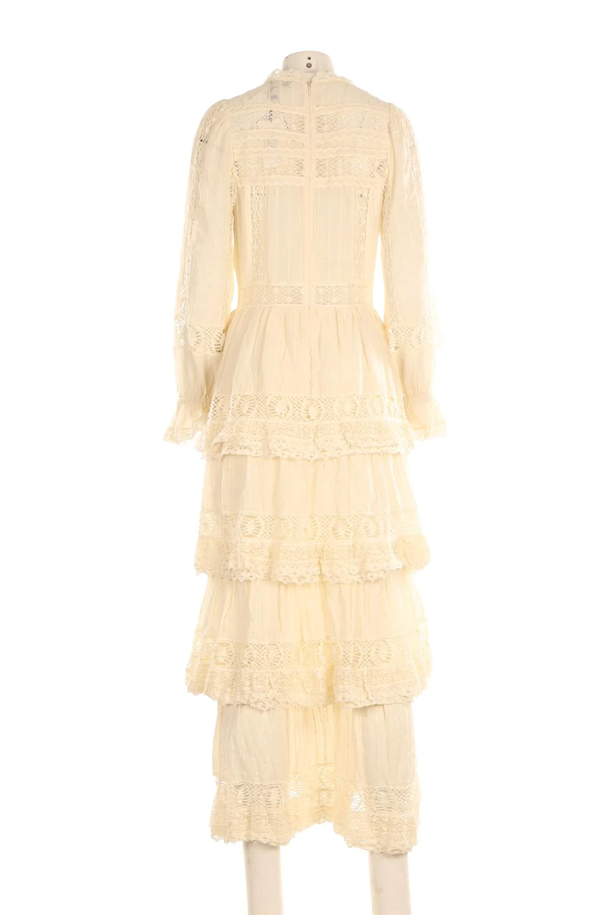 SEA NEW YORK CREAM COTTON MAXI DRESS US 10 UK 14 - Image 4