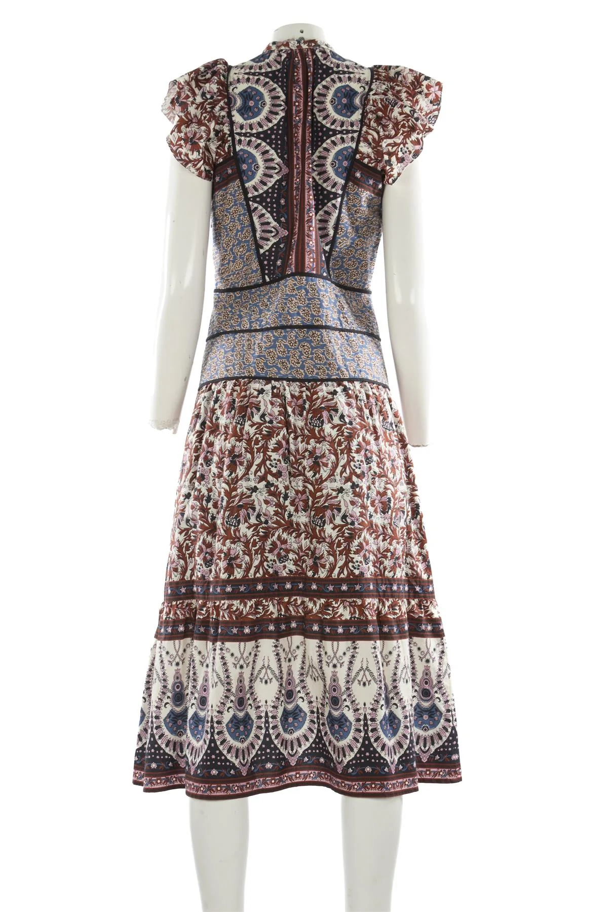 SEA NEW YORK MULTI COTTON MAXI DRESS US 6 UK 10 - Image 4