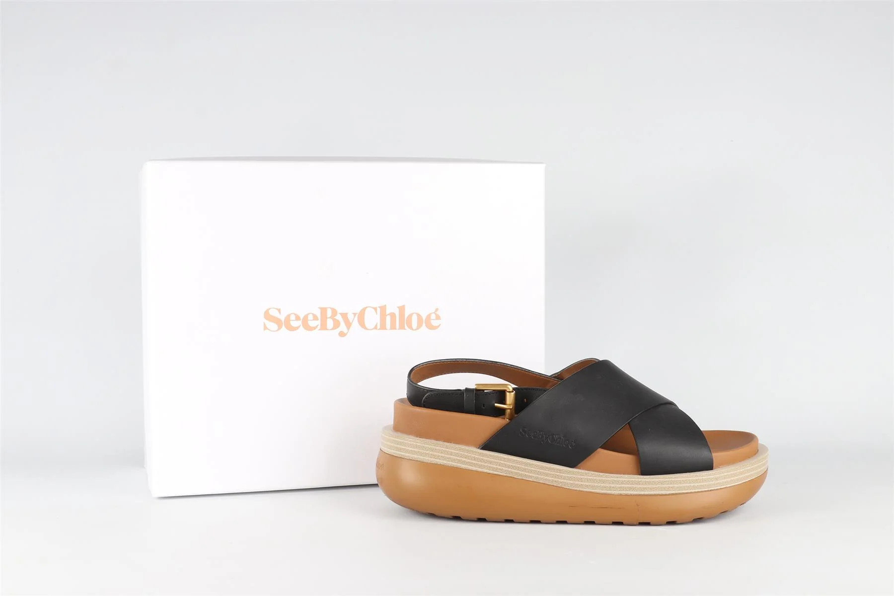 SEE BY CHLOÉ  BLACK LEATHER SANDALS EU 40 UK 7 US 10 - Image 7