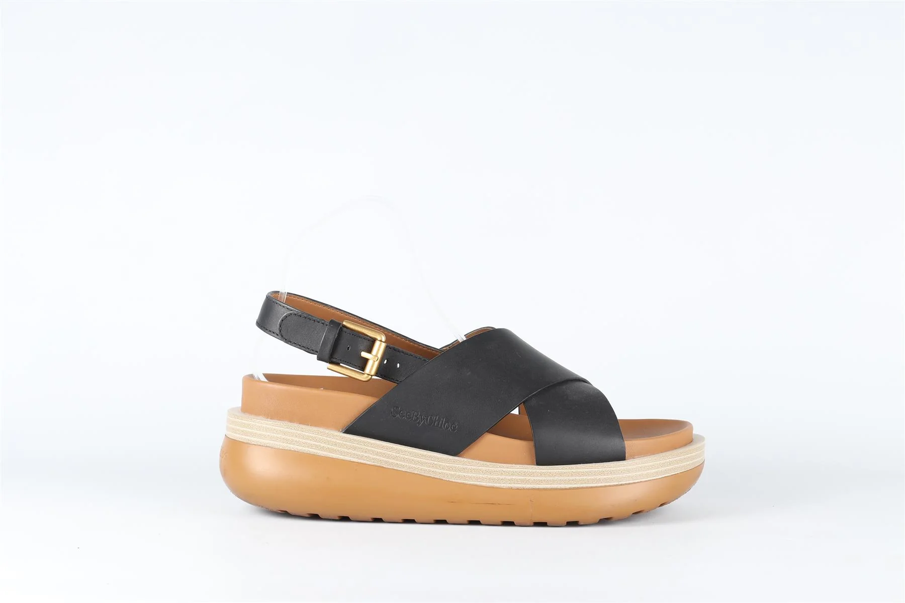 SEE BY CHLOÉ  BLACK LEATHER SANDALS EU 40 UK 7 US 10 - Image 9
