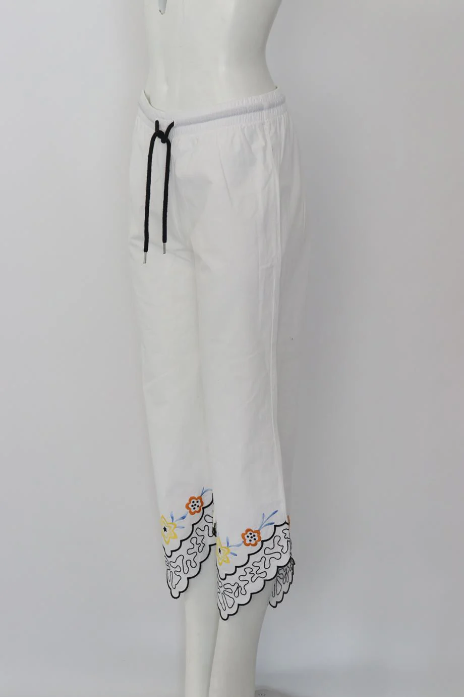 SEE BY CHLOÉ EMBROIDERED COTTON PANTS FR 36 UK 8 - Image 3