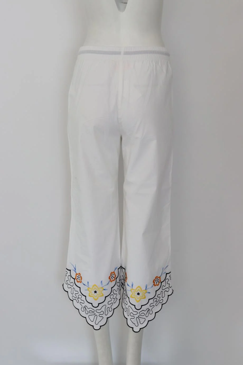 SEE BY CHLOÉ EMBROIDERED COTTON PANTS FR 36 UK 8 - Image 4